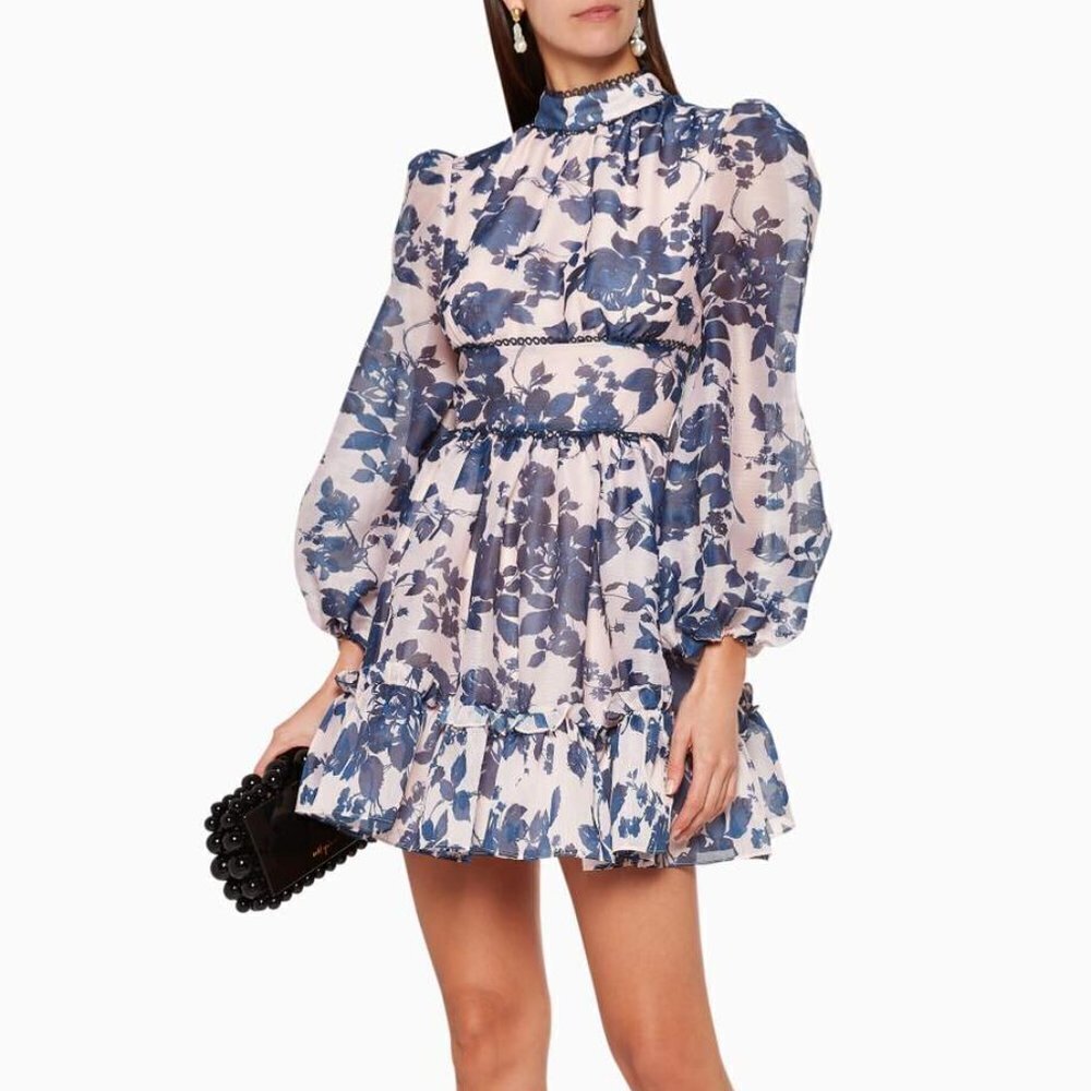 KEEPSAKE THE LABEL Halo Dress - floral mini - Mink Botanic - size XS